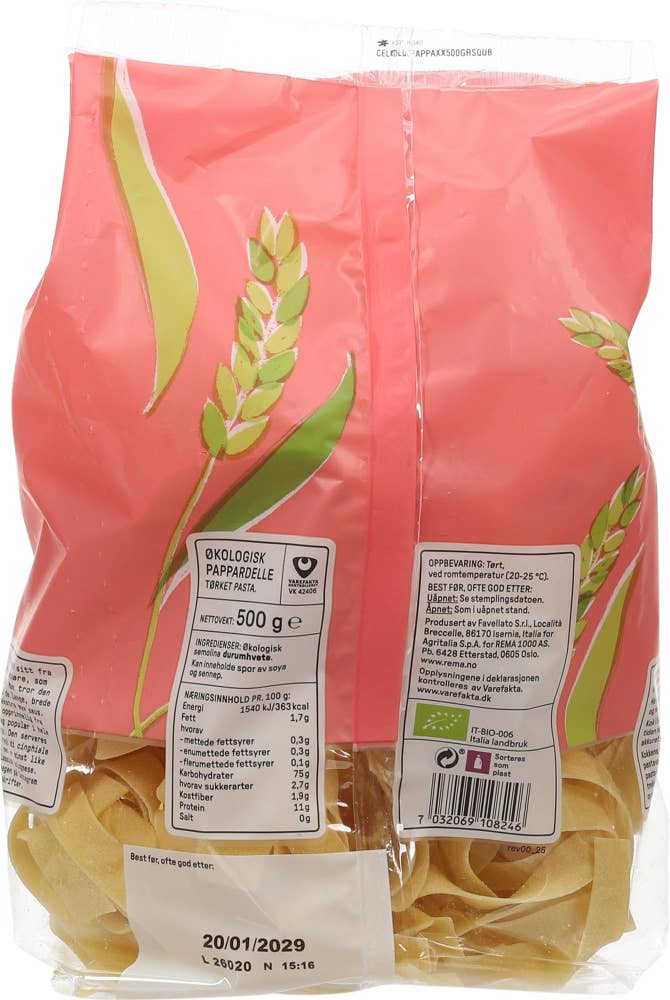 Kolonihagen Økologisk Pappardelle