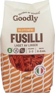 Goodly Linsepasta fusilli Glutenfri og økologisk
