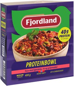 Fjordland Proteinbowl Taco med kjøttdeig, ris og grønnsaker