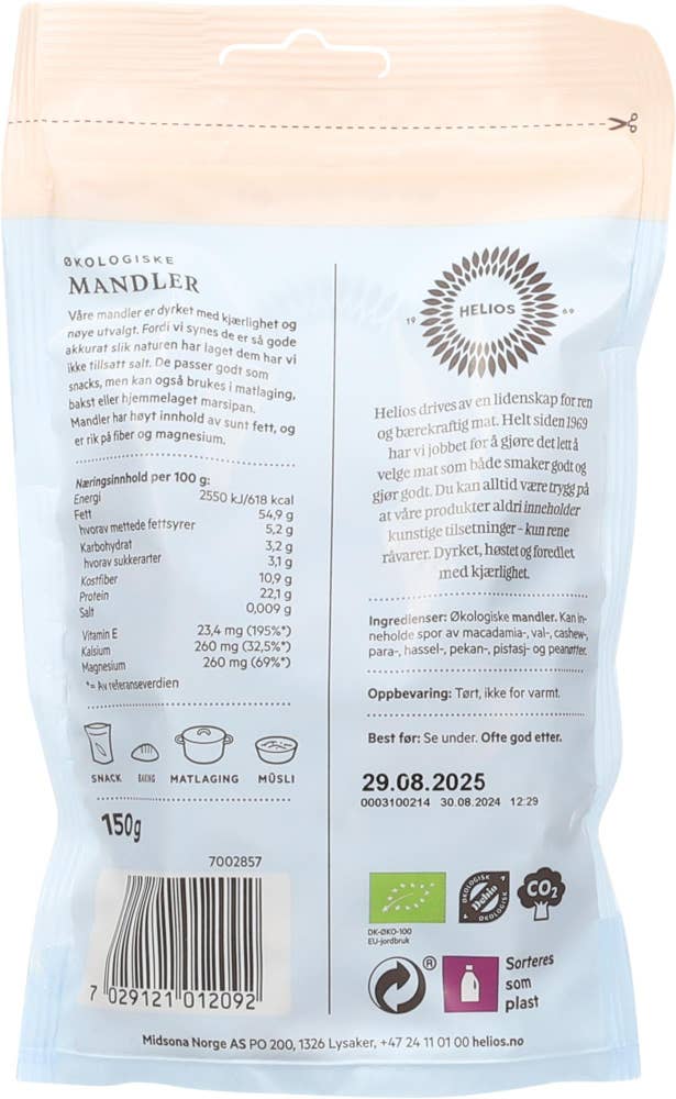Helios Økologiske mandler