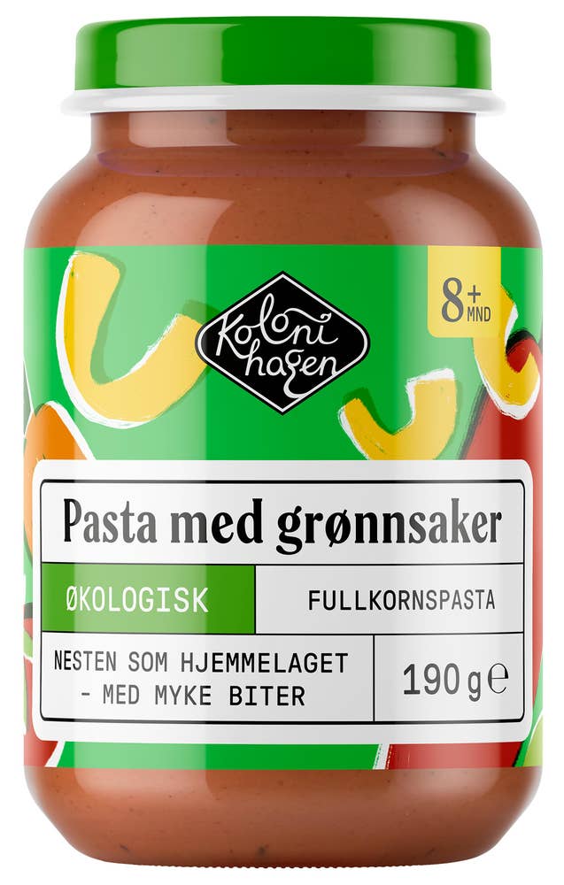 Kolonihagen Pasta med grønnsaker Fra 8 mnd