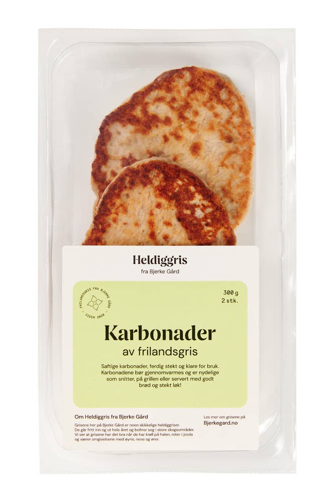 Heldiggris Karbonader Frilandsgris 2 stk
