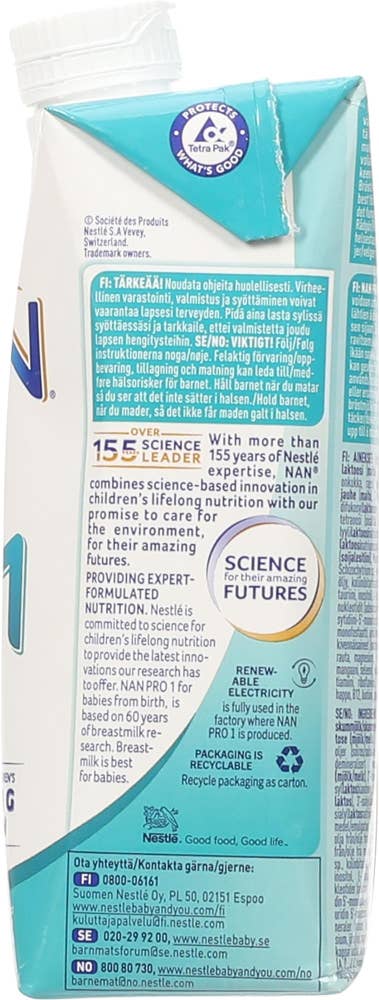 Nestlé Nan NAN Pro 1 drikkeklar fra 0 mnd