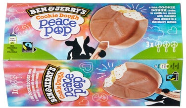 Ben & Jerry's Cookie Dough Peace Pop 3 stk