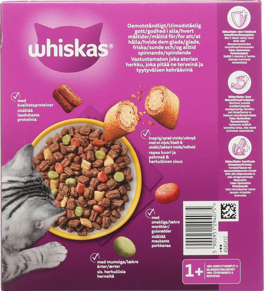WHISKAS Tørrfôr til katter +1 år Med kylling