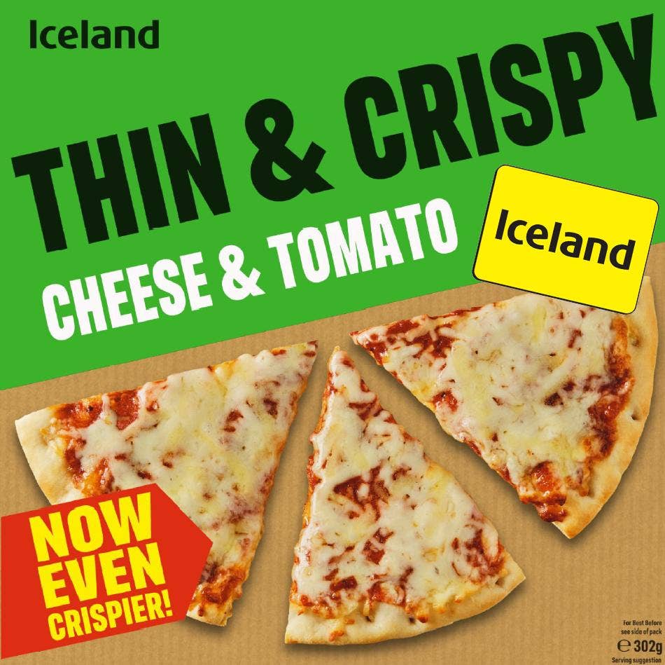 Iceland¤Crispy cheese and tomato Ost og Tomat Pizza Thin & Crispy