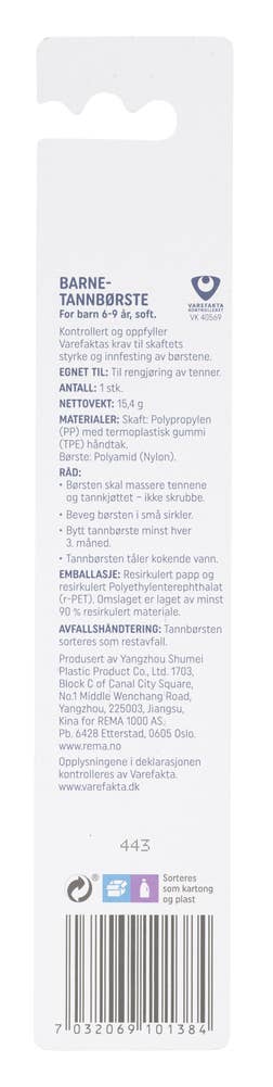 R Barnetannbørste 6-9 år Assortert farge