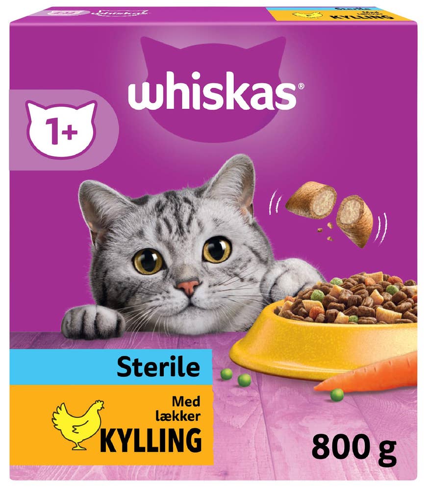 Whiskas Tørrfôr med kylling For voksne, steriliserte katter fra 1 år