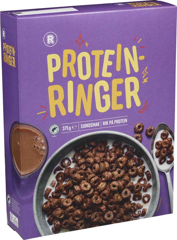 Proteinringer med sjokosmak 375 g