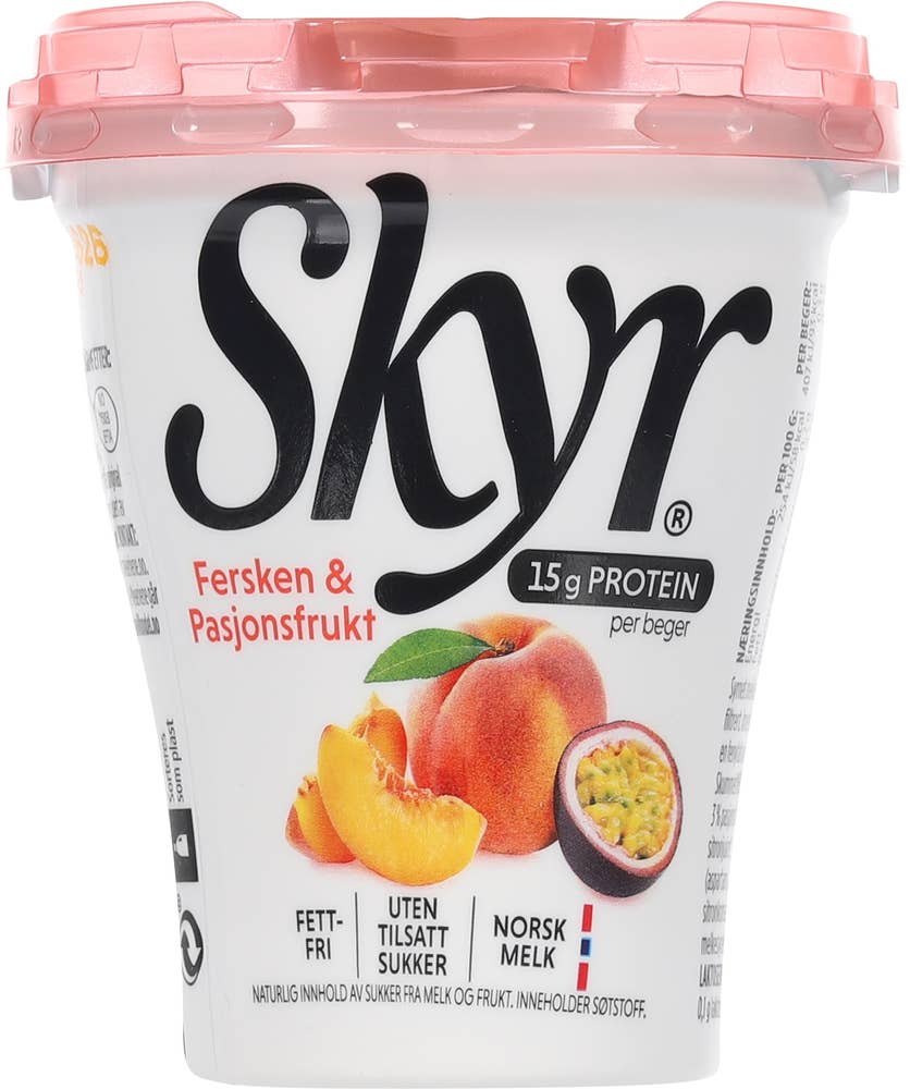 Q SKYR® fersken og pasjonsfrukt