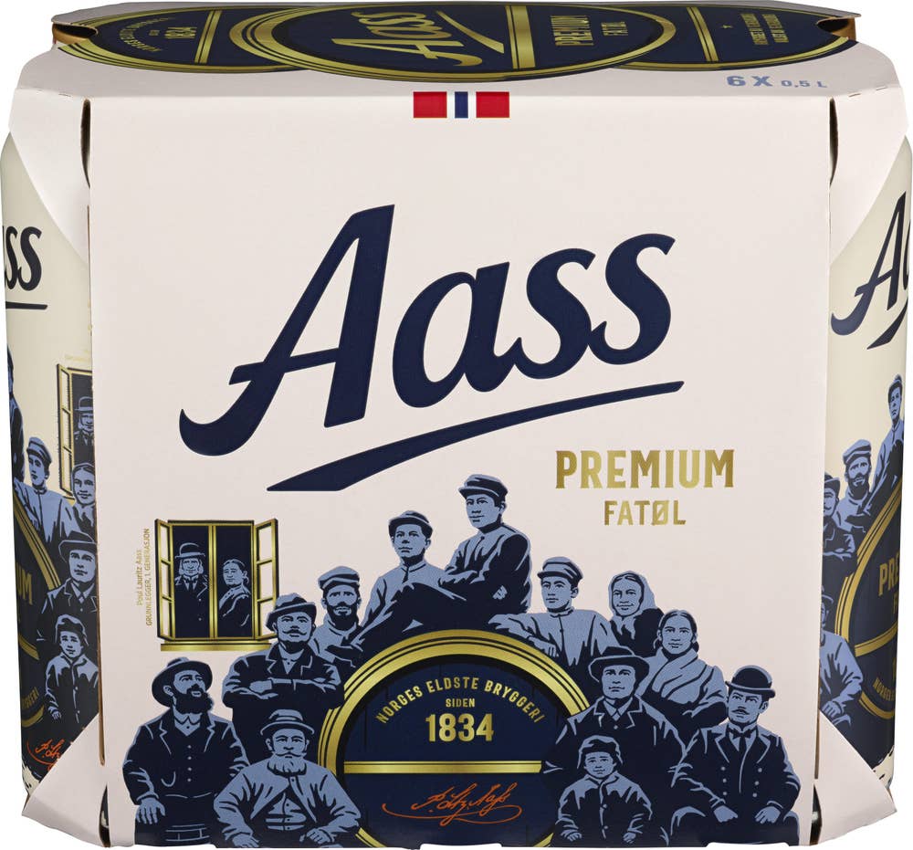 Aass Bryggeri Aass Premium fatøl 6 x 0,5l