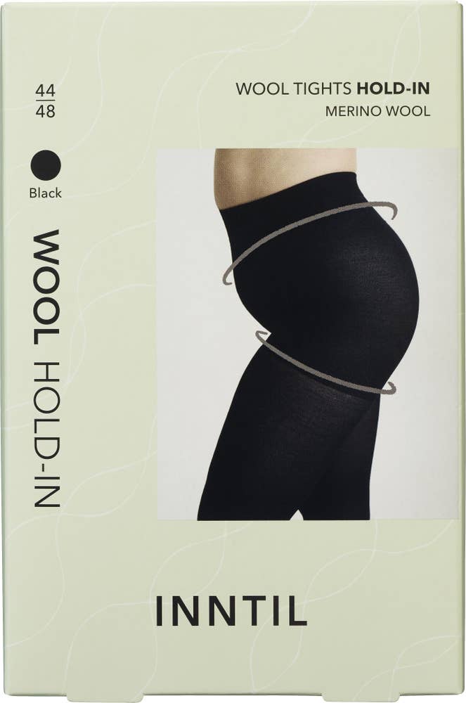 Inntil Ullstrømpebukse Hold-in Sort, str 44-48