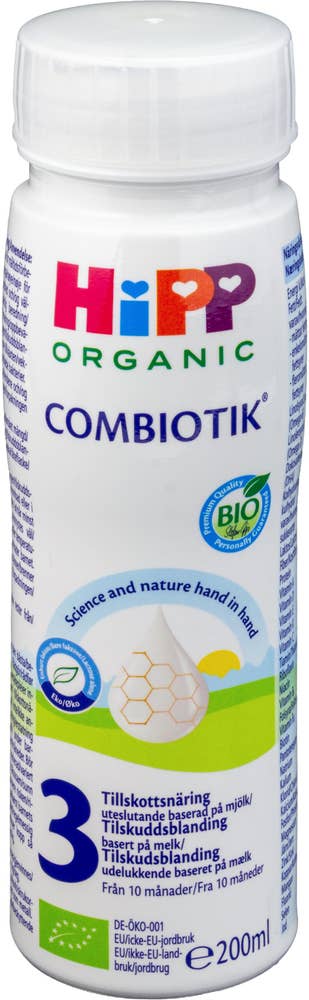 Hipp Økologisk Combiotik 3 morsmelkerstatning Drikkeklar, fra 10 mnd