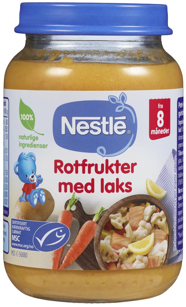 Rotfrukter med laks Fra 8 mnd, 190 g