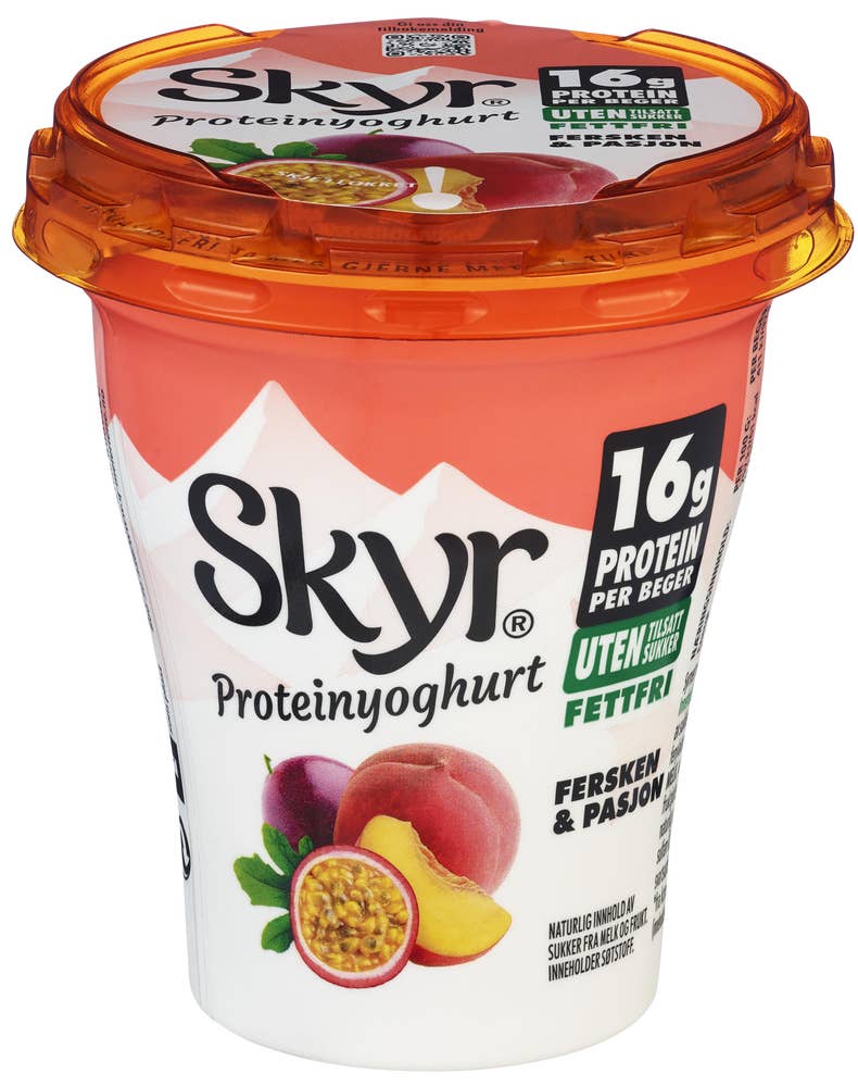 Q SKYR® fersken og pasjonsfrukt