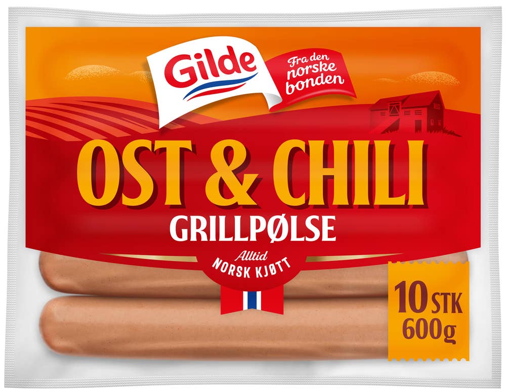 Gilde Grillpølse Ost & chili
