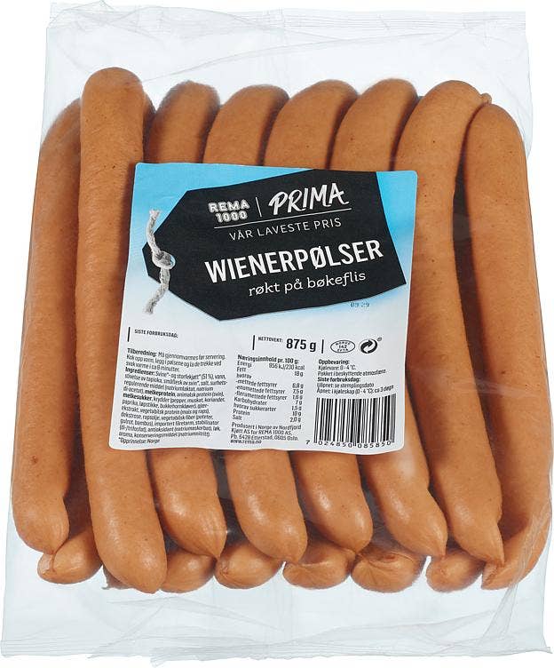 REMA 1000 Prima Wienerpølse 14-16 stk