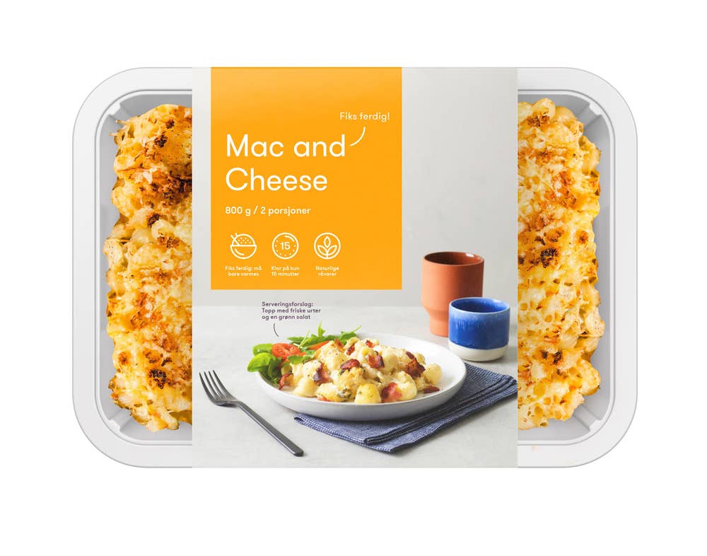 Fiks ferdig Mac and Cheese med Bacon Fiks ferdig, 2 porsjoner
