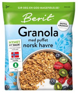 Granola med puffet norsk havre