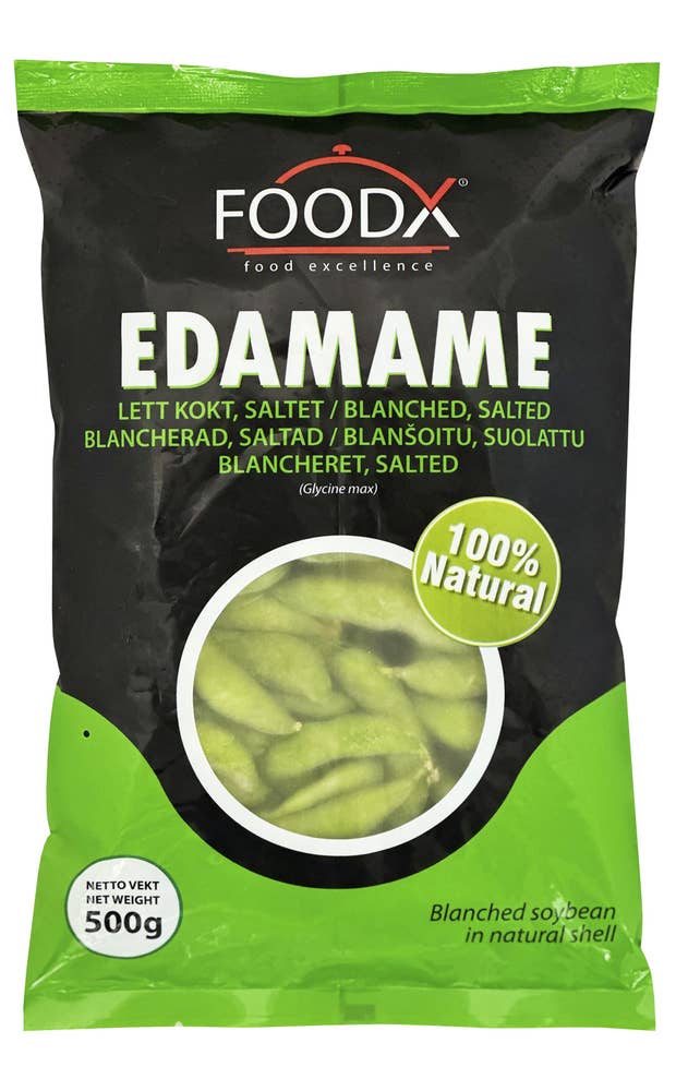FOODX Edamame Soyabønner lettkokt Saltet