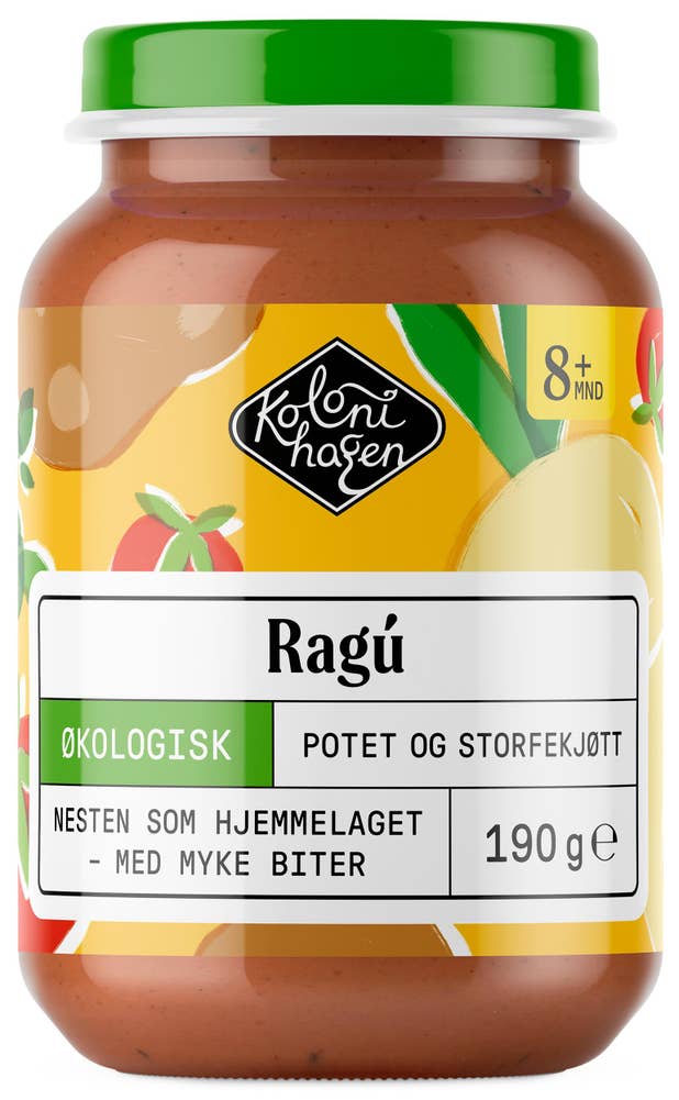 Kolonihagen Ragú med potet og storfekjøtt Fra 8 mnd