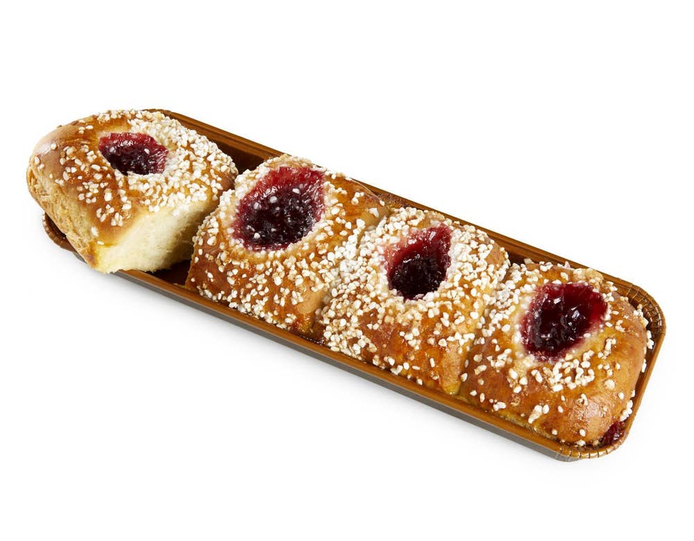 Korn Bakeri Hvetebit med bringebærsyltetøy