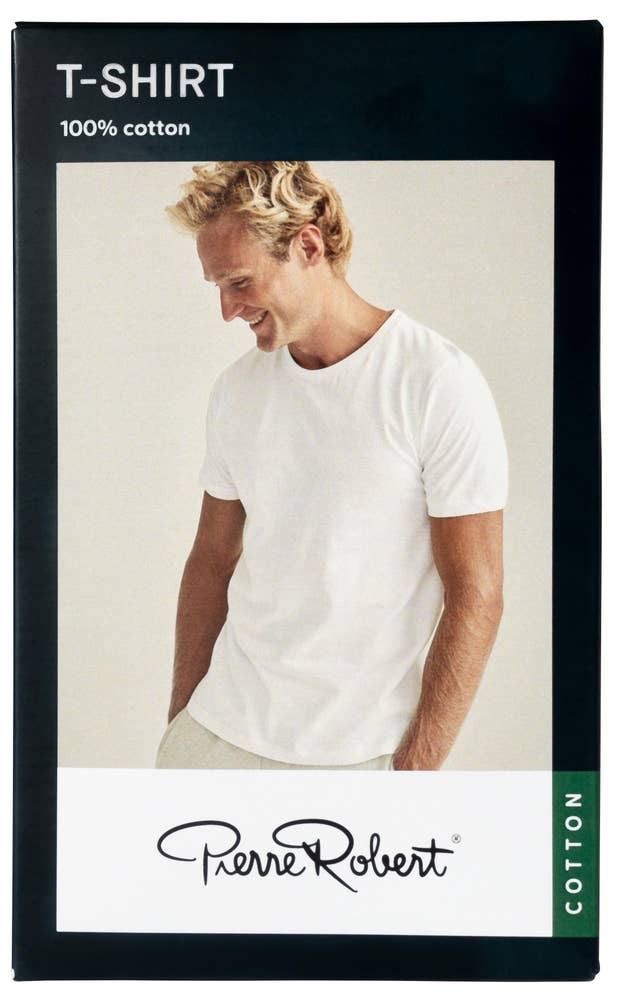 Pierre Robert T-skjorte i bomull, Herre Hvit, str. M
