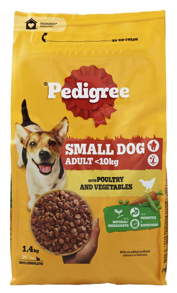 Pedigree Tørrfôr til voksne hunder < 10 kg Med kylling og grønnsaker