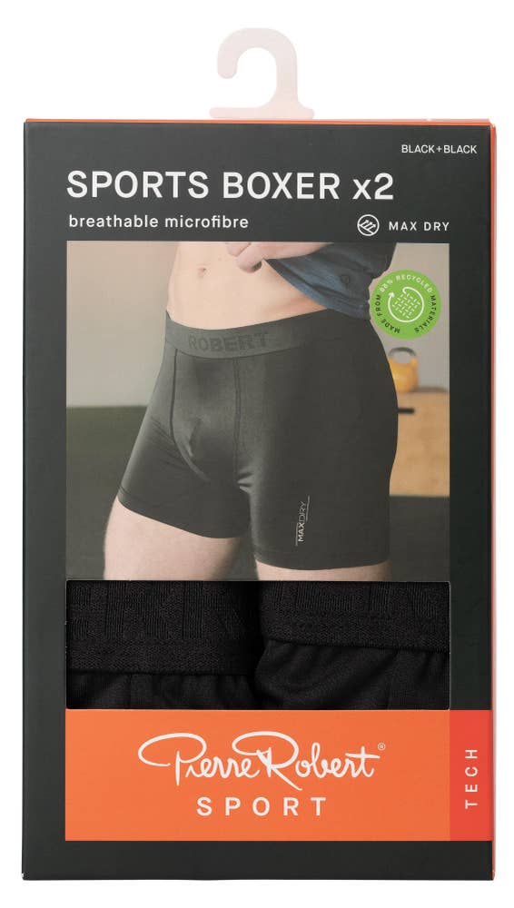PR Boksershorts i mikrofiber, Herre Sort, str. M
