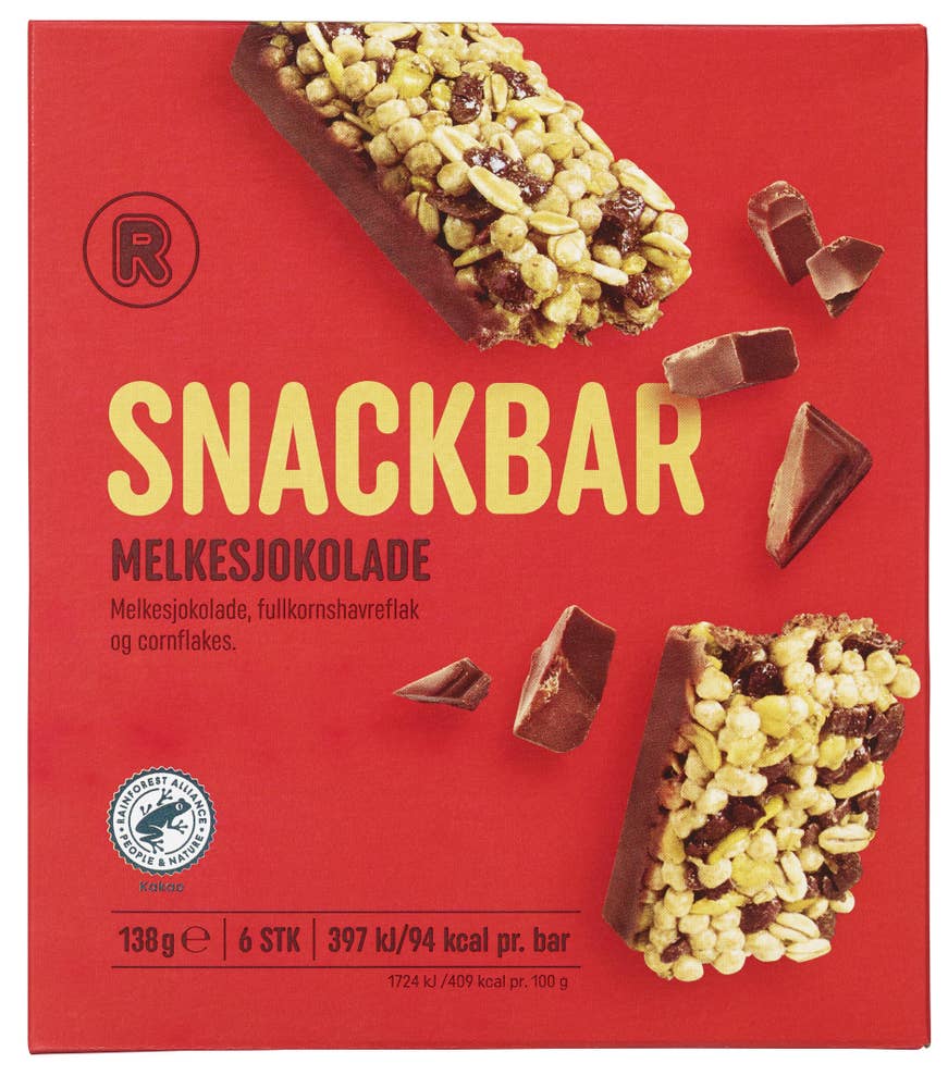 R Snackbar med sjokolade 6pk