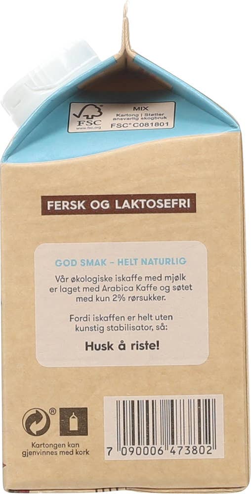 Rørosmeieriet Økologisk fersk iskaffe med mjølk Laktosefri