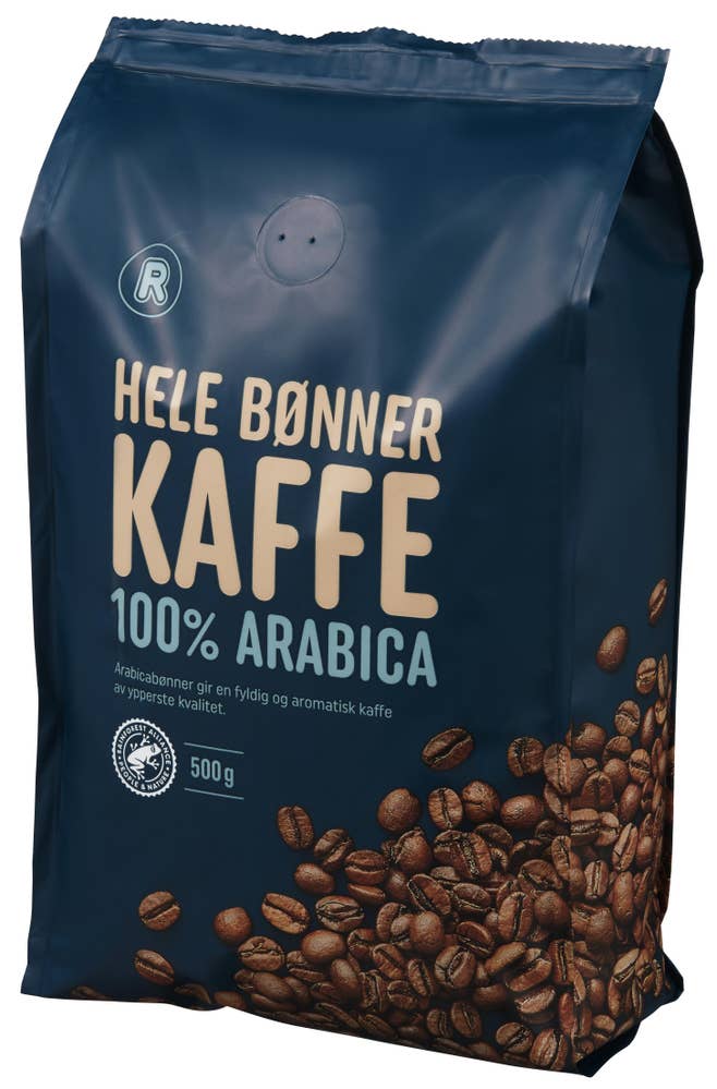 R Kaffe, hele bønner 100% Arabica