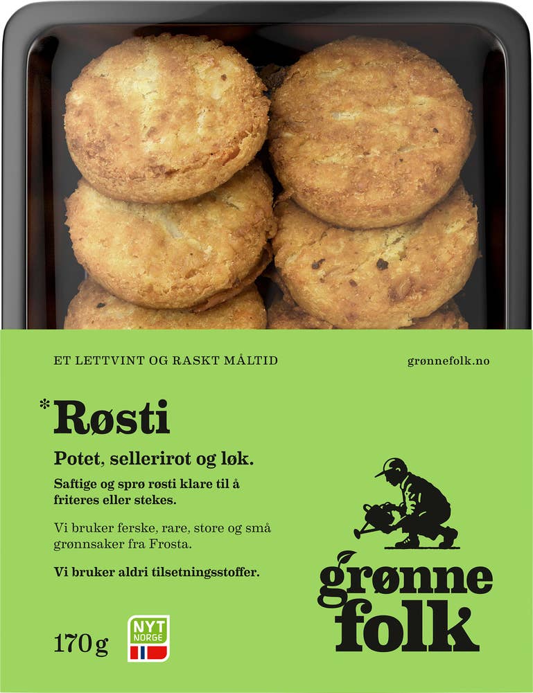 GRØNNE FOLK Røsti Potet, sellerirot og løk