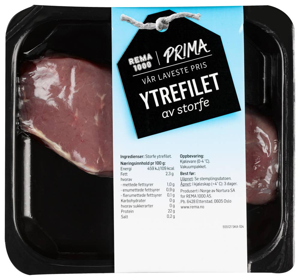 Prima Ytrefilet av Storfe i Skiver