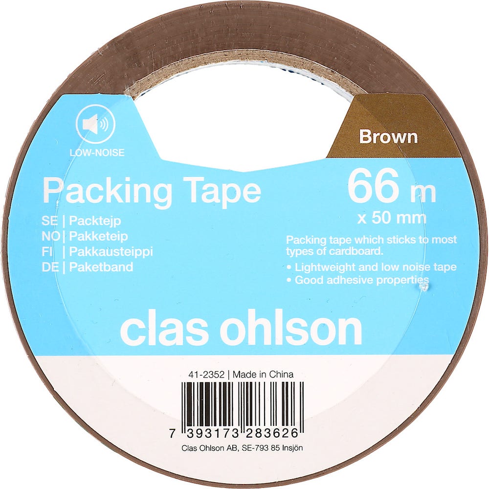 Clas Ohlson Pakketeip Brun 66mx50mm