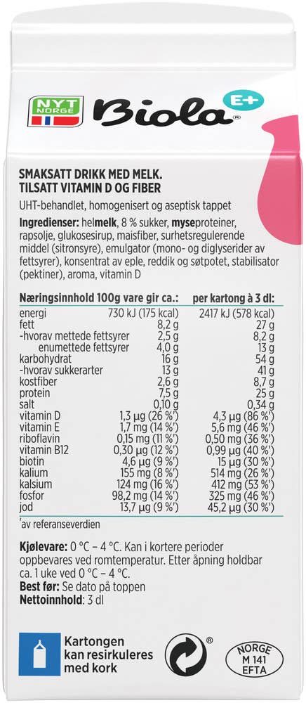 TINE E+ Biola bringebær