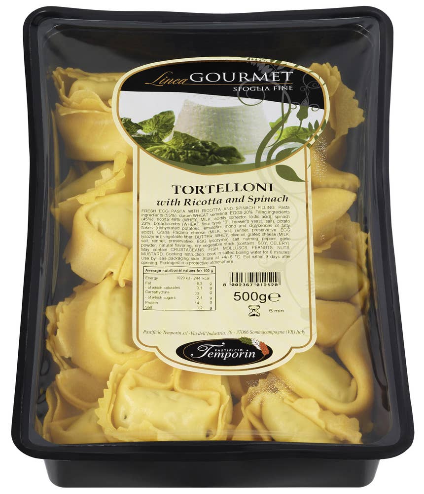 Temporin Fersk tortelloni Med ricotta og spinat
