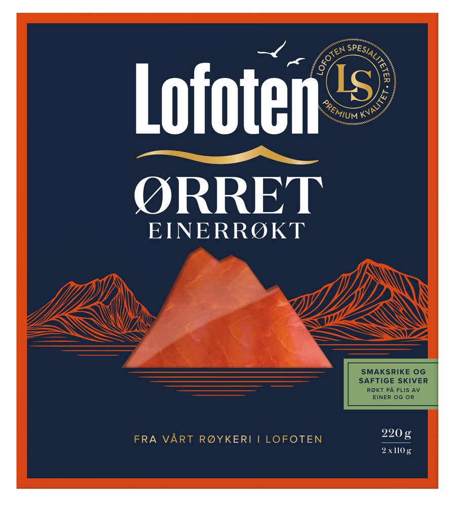 Lofoten Einerrøkt ørret Skivet