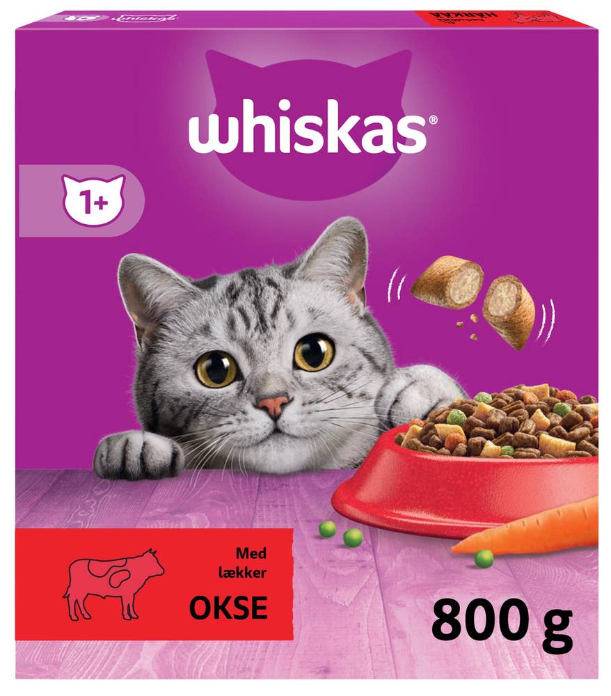 Whiskas Tørrfôr med okse Til voksne katter fra 1 år