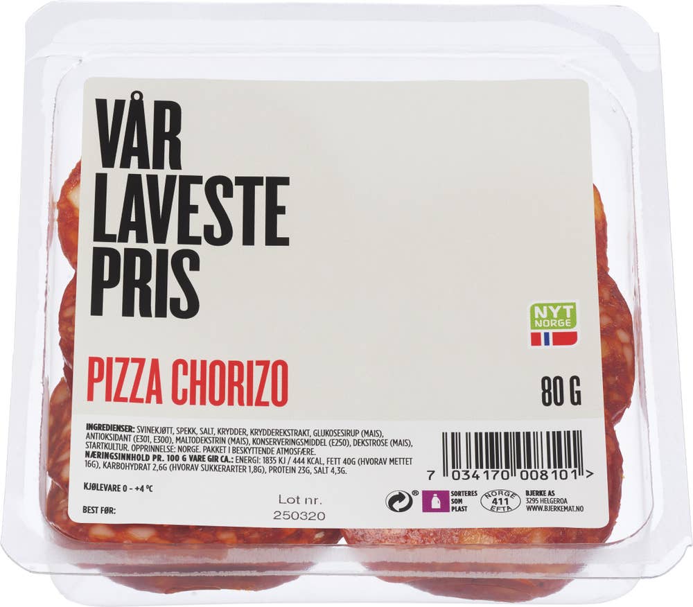 Vår Laveste Pris Pizza chorizo