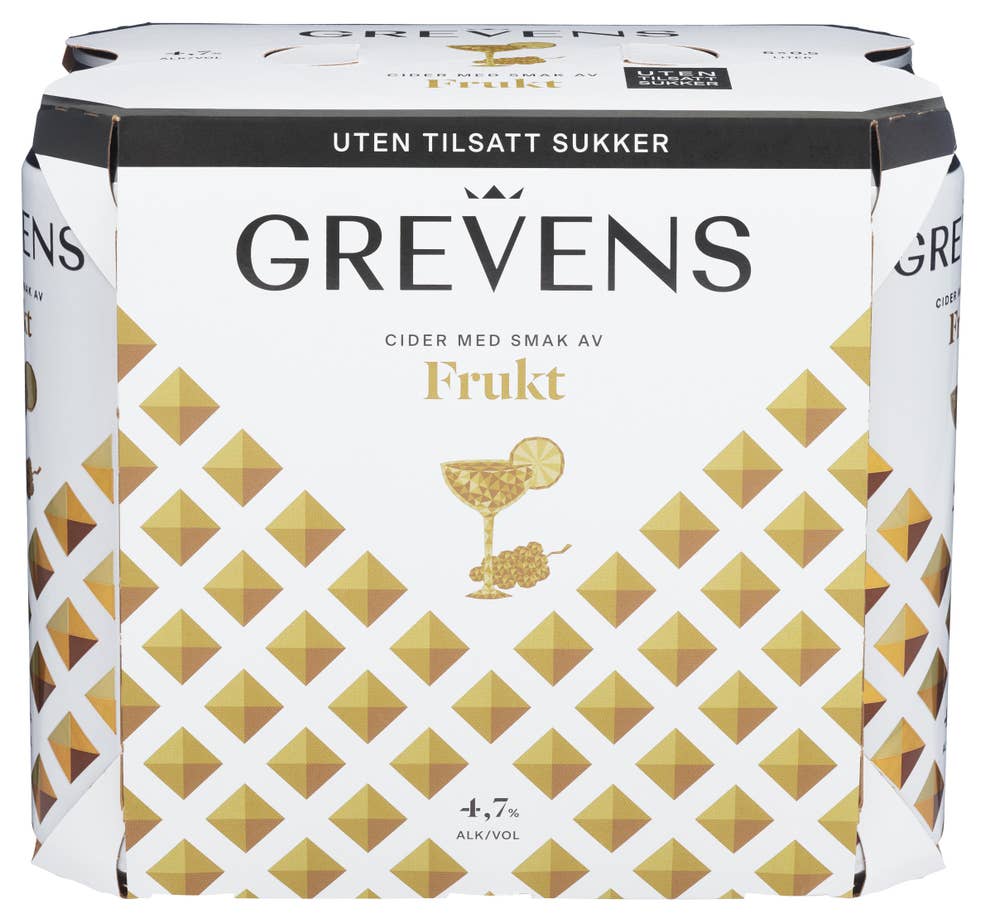 Grevens Cider Fruktsmak 6 x 0,5l, uten tilsatt sukker