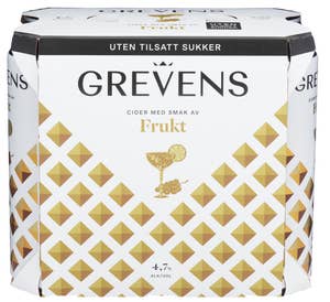 Grevens Cider Fruktsmak 6 x 0,5l, uten tilsatt sukker