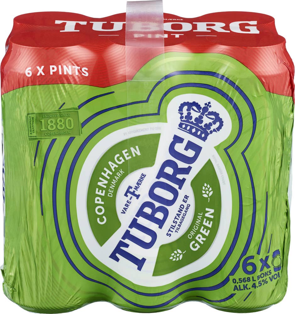 Tuborg Grøn Pint Boks, 6 x 0,568l