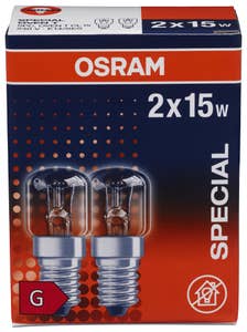 Osram Lyspære stekeovn, 2 stk 230v 15w E14