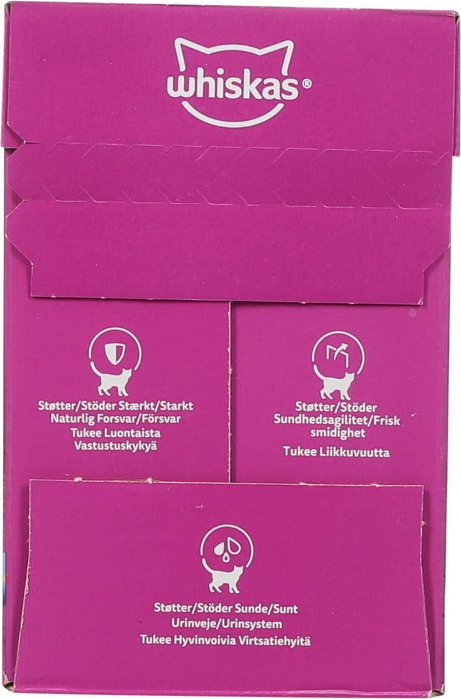 Whiskas Fish Selection Våtfôr med laks, tunfisk, torsk og hvitfisk i gelé Til seniorkatter fra 7 år, 12 x 85g