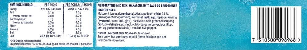 FINDUS Familiens fiskegrateng MSC