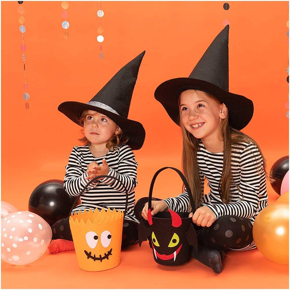 Sprell Halloween-bøtte i filt