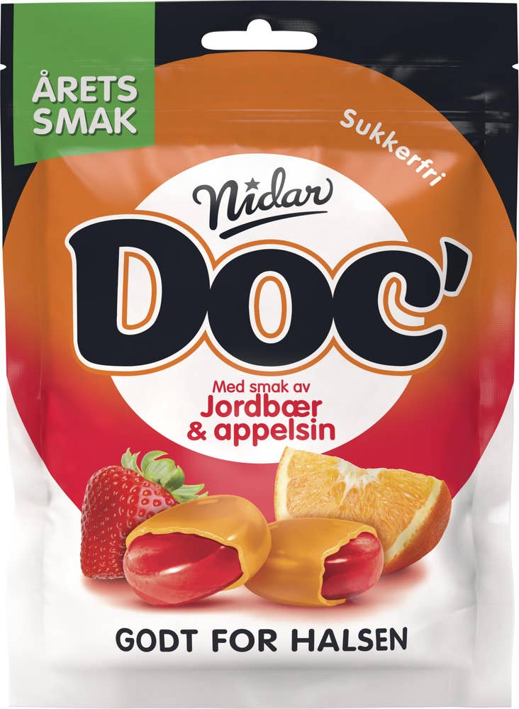 Doc årets smak jordbær & appelsin
