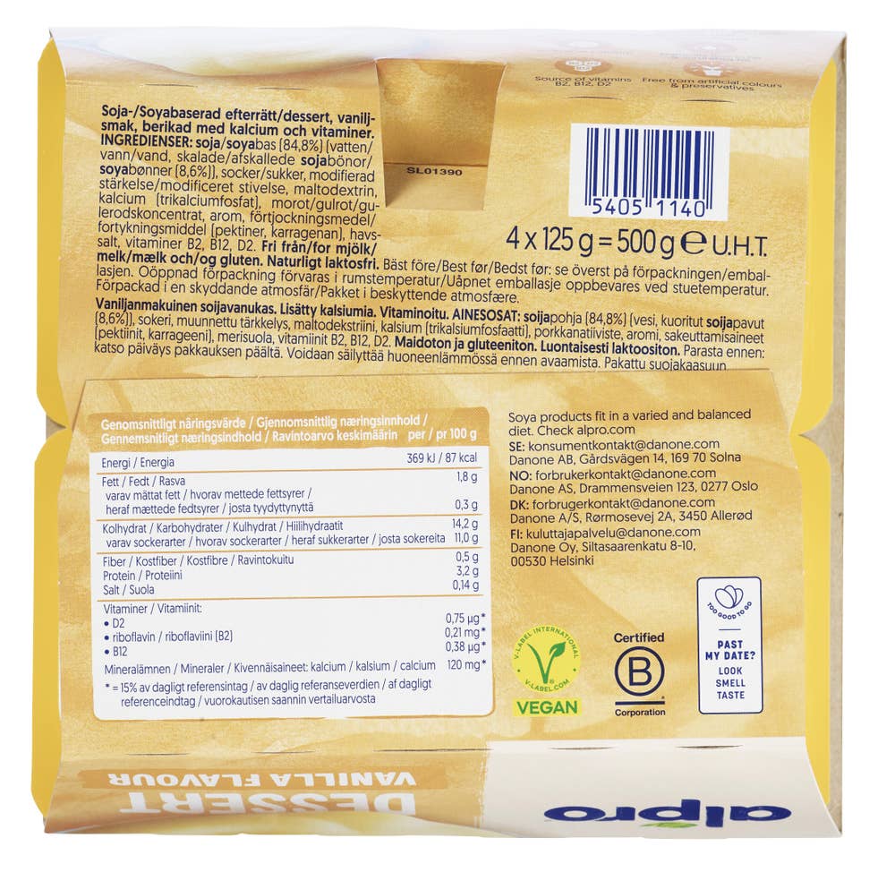 Alpro Soyadessert med vanilje 4 x 125 g