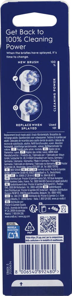 Oral-b Tannbørstehoder Pro sensitive clean 3 stk